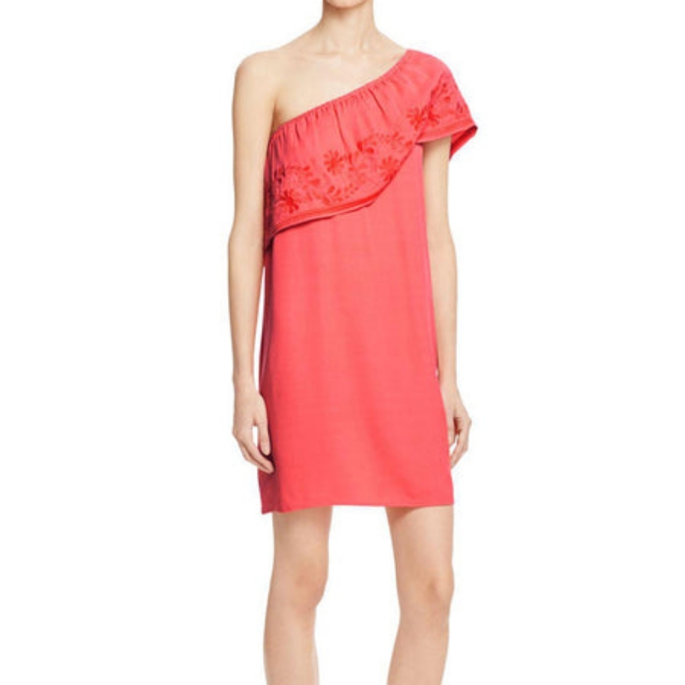 Rebecca Minkoff Rita Dress one shoulder in hibiscus red‎ small